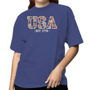 USA Est. 1776 Floral Patriotic Women's T-shirt