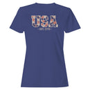 USA Floral Patriotic Est. 1776 Women's T-shirt
