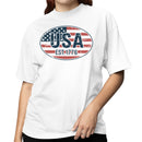 USA Est. 1776 Distressed Flag Oval Women's T-shirt