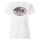USA Est. 1776 Distressed Flag Oval Women's T-shirt