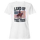 Land of the Free Cowboy American Flag Women's T-shirt