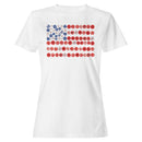America the Beautiful Floral Flag Art Women's T-shirt