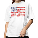 America the Beautiful Floral Flag Art Women's T-shirt