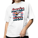America Rocks Eagle Sunglasses Retro Women's T-shirt