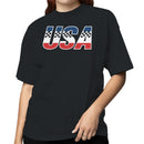 USA Racing Flag Patriotic Women's T-shirt