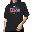 USA Racing Flag Speed Graphic Women's T-shirt