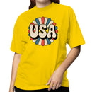 Retro USA Patriotic Flower Women's T-shirt