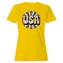 Retro USA Patriotic Flower Women's T-shirt