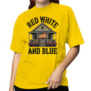 Red White and Blue Patriotic Porch Women's T-shirt