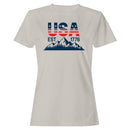 USA EST 1776 Patriotic Mountain Women's T-shirt