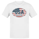 USA Est. 1776 Distressed Flag Oval Men's T-shirt