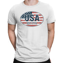 USA Est. 1776 Distressed Flag Oval Men's T-shirt