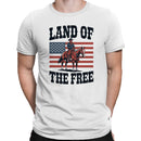 Land of the Free Cowboy American Flag Men's T-shirt