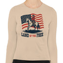 Land of the Free Cowboy Patriotic Women's Long Sleeve