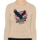 Freedom Flies Bald Eagle Art Women's Long Sleeve Tee