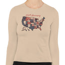250th Anniversary USA Floral Map Women's Long Sleeve