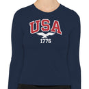 USA 1776 Eagle Patriotic Women's Long Sleeve Shirt