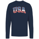 USA Red White Blue Patriotic Graphic Women's Long Sleeve