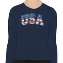 USA Patriotic Stars & Stripes Women's Long Sleeve