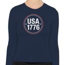 USA 1776 EST Patriotic Vintage Circle Women's Long Sleeve