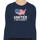 United We Stand American Flag Map Women's Long Sleeve