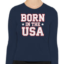 Born in the USA Patriotic Stars Women's Long Sleeve