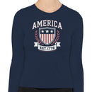 America Est. 1776 Patriotic Shield Women's Long Sleeve