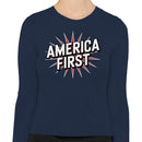 America First Patriotic Starburst Women's Long Sleeve