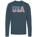 Vintage Distressed USA Flag Graphic Men's Long Sleeve