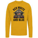 Red White and Blue Patriotic Porch Men's Long Sleeve