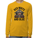 Red White and Blue Patriotic Porch Men's Long Sleeve