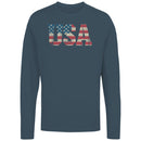 USA Distressed American Flag Men's Long Sleeve Shirt