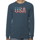 USA Distressed American Flag Men's Long Sleeve Shirt