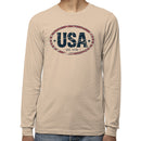 USA Est. 1776 Vintage Oval Patriotic Men's Long Sleeve