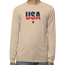 USA Bold Typography Star Men's Long Sleeve T-Shirt