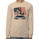 Land of the Free Cowboy Patriotic Art Men's Long Sleeve