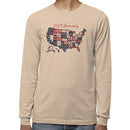 250th Anniversary USA Floral Map Men's Long Sleeve