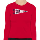 USA 1776 Patriotic Pennant Women's Long Sleeve Shirt