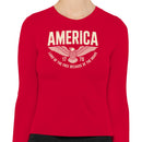 America Land of the Free 1776 Eagle Women's Long Sleeve