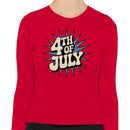 4th of July Retro Burst Women's Long Sleeve Shirt