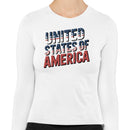 United States of America Distressed Women's Long Sleeve