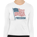 Distressed American Flag Freedom Women's Long Sleeve