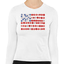 America the Beautiful Floral Flag Art Women's Long Sleeve