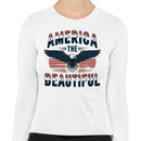 America the Beautiful Eagle Vintage Women's Long Sleeve