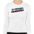 America Proud Bold Distressed Women's Long Sleeve