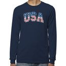 USA Patriotic Stars & Stripes Men's Long Sleeve Shirt