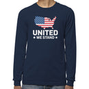 United We Stand American Flag Map Men's Long Sleeve