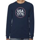 USA 1776 EST Patriotic Vintage Circle Men's Long Sleeve