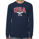 USA 1776 Eagle Patriotic Men's Long Sleeve T-Shirt