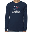 America Patriotic Eagle Head Graphic Men's Long Sleeve